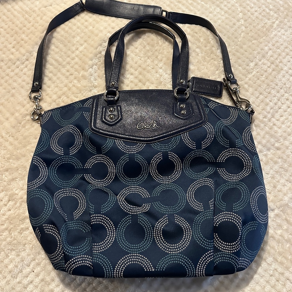 Coach Ashley Dotted OP Art North South Satchel Shoulder Bag